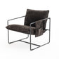 2 Chairs in 1 Box, Upholstered hanging armchair with arm pocket metal frame, crushed foam cushions and skin-friendly braid for living room and bedroom. Dark Gray Livingsource