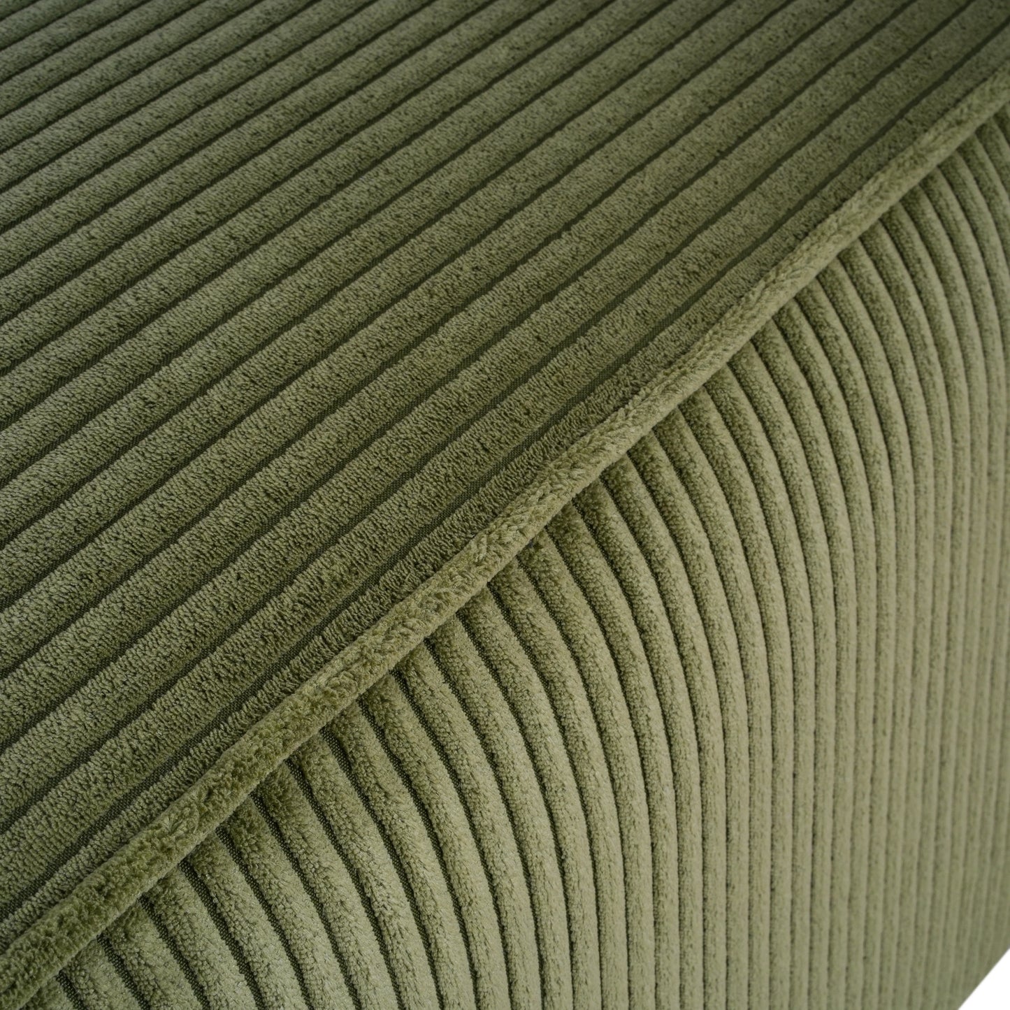 ISABELLA Square Ottoman, Olive Green, Corduroy