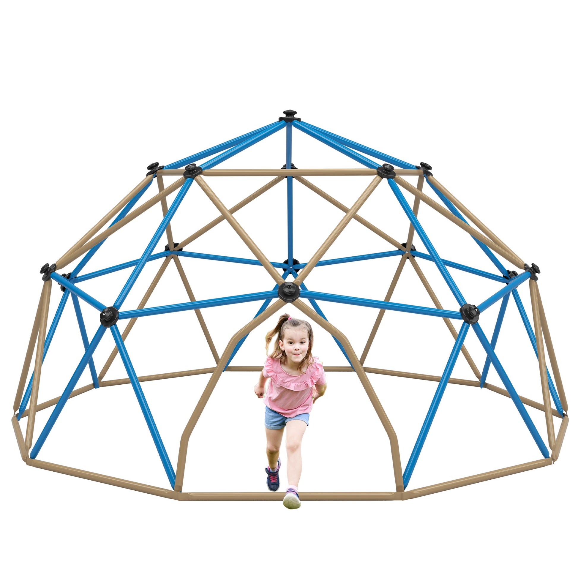 Kids Climbing Dome Tower - 13 ft Jungle Gym Geometric Playground Dome Climber Monkey Bars Play Center, Rust & UV Resistant Steel Supporting 1000 LBS SolidRoot Buy Furniture USA