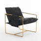 2 Chairs in 1 Box, Upholstered Hanging Armchair with Arm PocketsMetal frame, gold-plated craftsmanship, crushed foam cushions and skin-friendly woven fabric for living room and bedroom. Dark Gray Livingsource