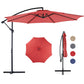 9.8FT Offset Patio Umbrella Hanging Cantilever Umbrella Outdoor Sun Shade with Easy Tilt Adjustment, 8 Ribs, UV Protection for Backyard, Lawn, Garden and Pool Livingsource