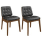 Black and Natural Walnut Tufted Back Side Chairs (Set of 2) Livingsource