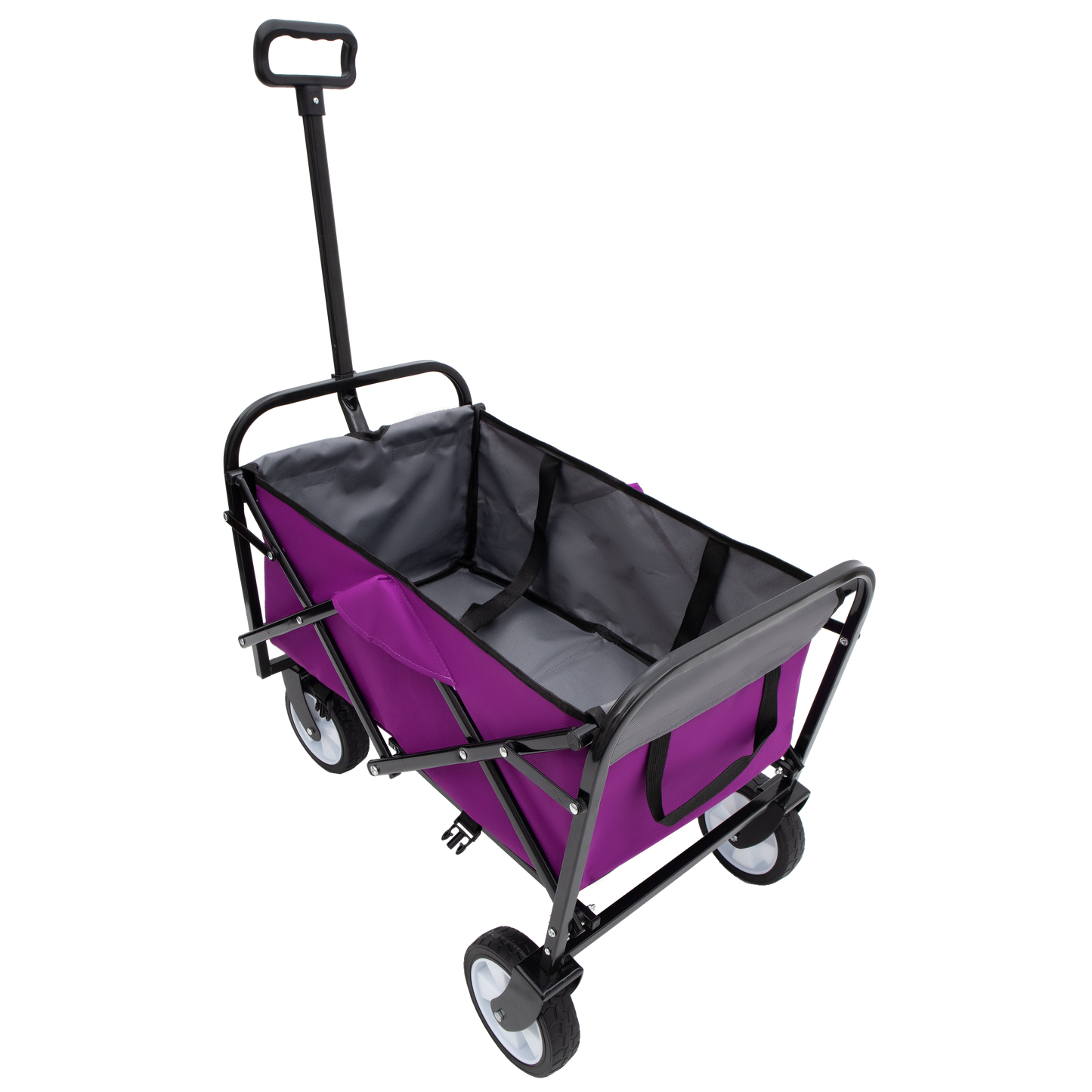 Minimeetall Strap , Collapsible Foldable Wagon Cart with strapping system Beach Wagon , Utility Cart , Utility Wagon Grocery Cart for Camping Shopping Sports Gardeing Fishing Supports 225lbs purple