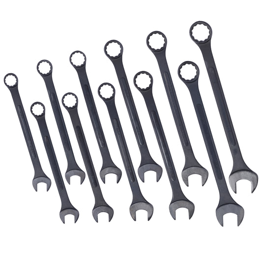 Jumbo Combination Wrench Set extra large, SAE, 11-piece, 1-5/16'' to 2'',Black Oxide, with Pouch