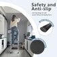 White four-step ladder, light folding four-step stool, wide anti-skid pedal and safety handle, strong steel ladder, multi-purpose ladder, applicable to family, kitchen, office elevator Livingsource